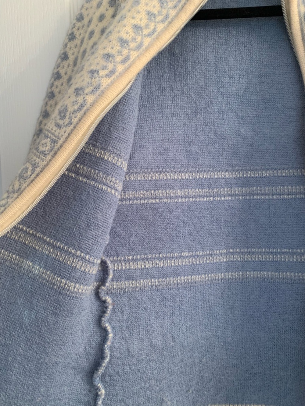 Dale of Norway Cream and Light Blue Knit Sweater Detail - Picture 4 of 7
